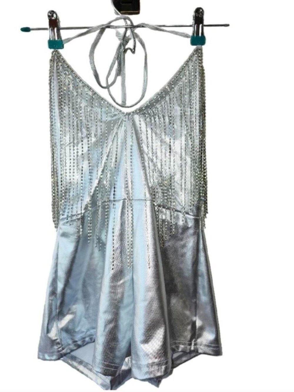 Silver metallic dolls kills club exx bodysuit   Size xs   metallic silver, doll